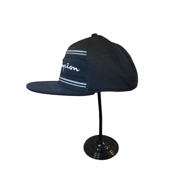 Champion Authentic Athletic Sport Hat Black Cap with Logo Size M - Picture 2 of 4